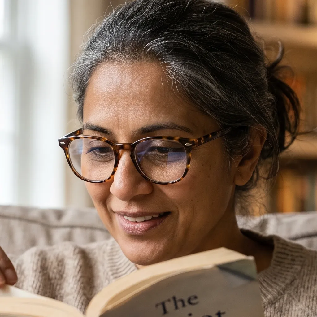 Reading glass focused